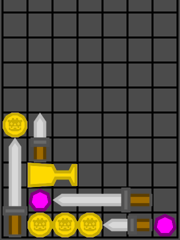 Arranging falling items in an early prototype