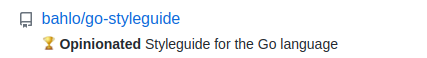 A Go styleguide gives itself a trophy