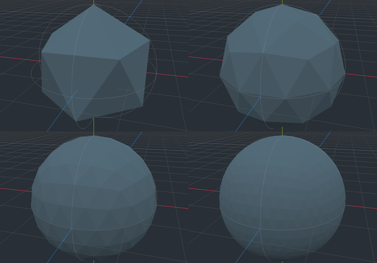 A subdivisible Godot icosphere